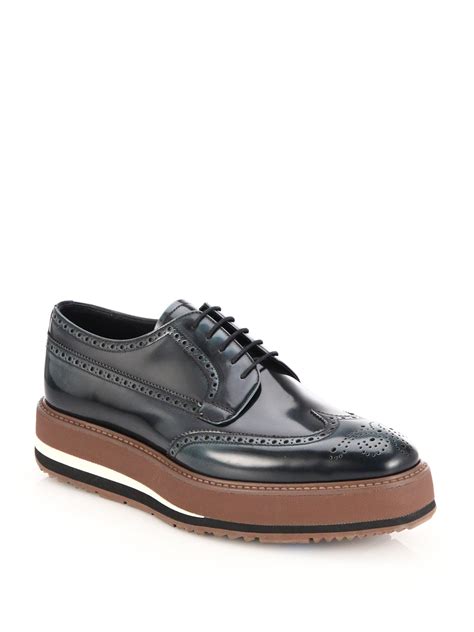 prada black brougue creeper|prada creeper products for sale .